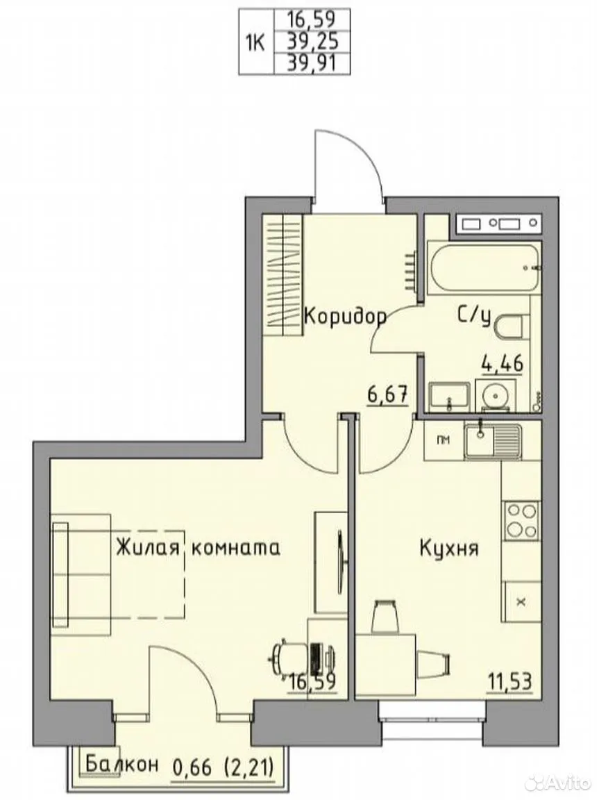 планировка квартиры 39 м2
